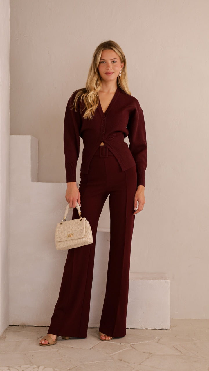 front view image 1 of Elara Knit Palazzo Pants