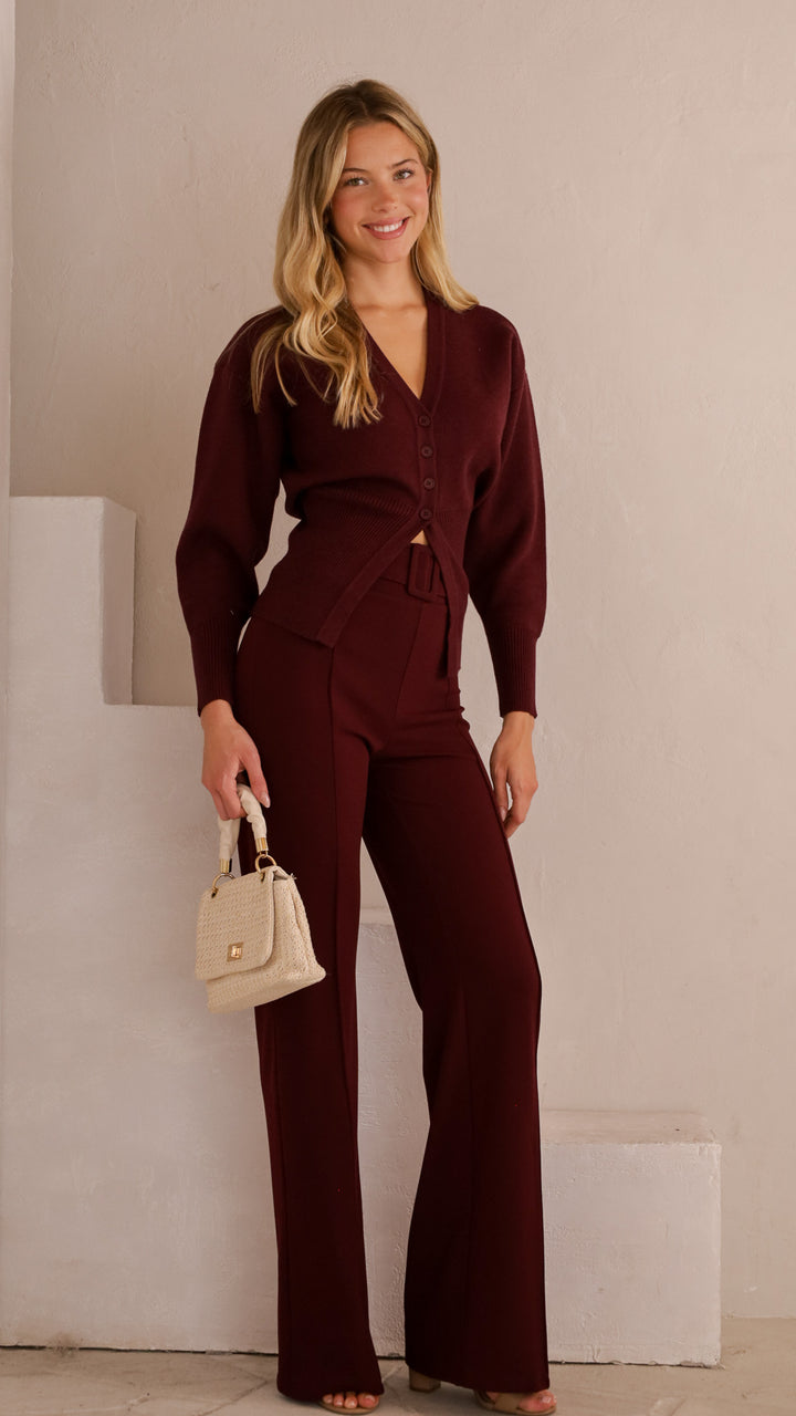 side view image 1 of Elara Knit Palazzo Pants