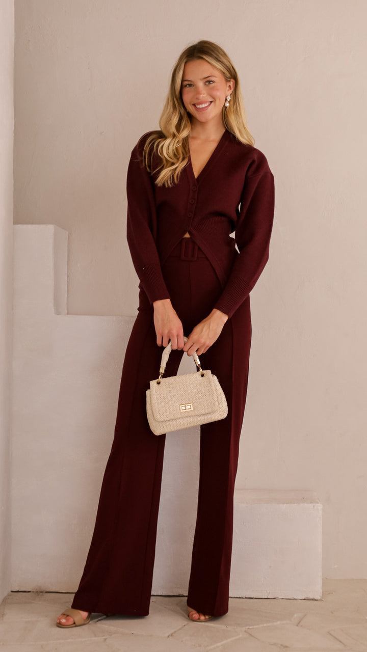 front view image 2 of Elara Knit Palazzo Pants