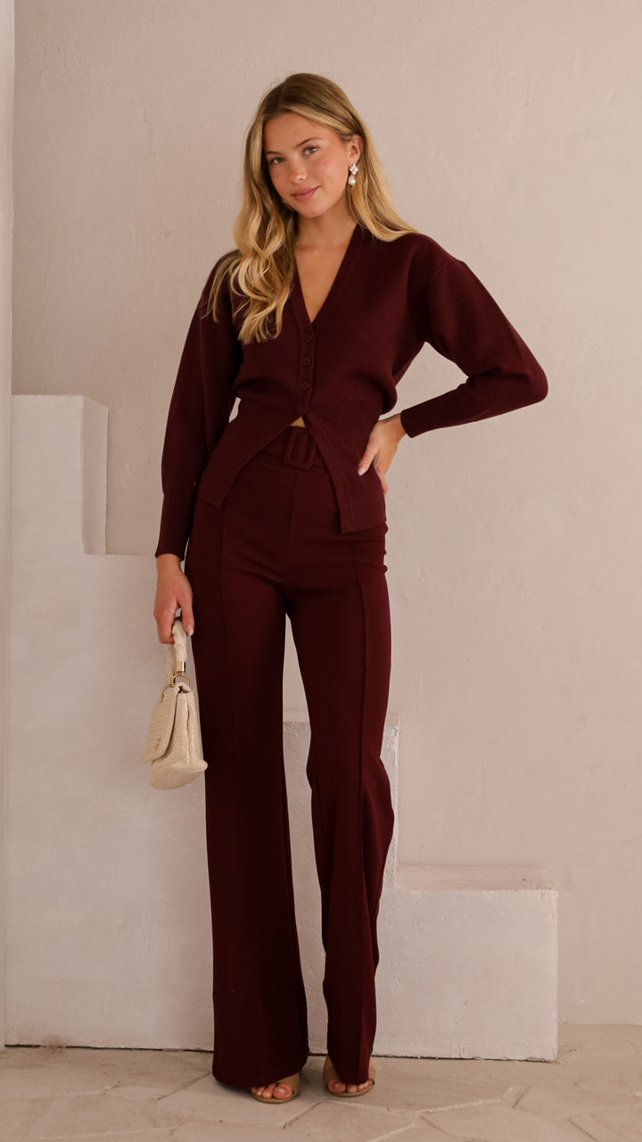 front view image 4 of Elara Knit Palazzo Pants