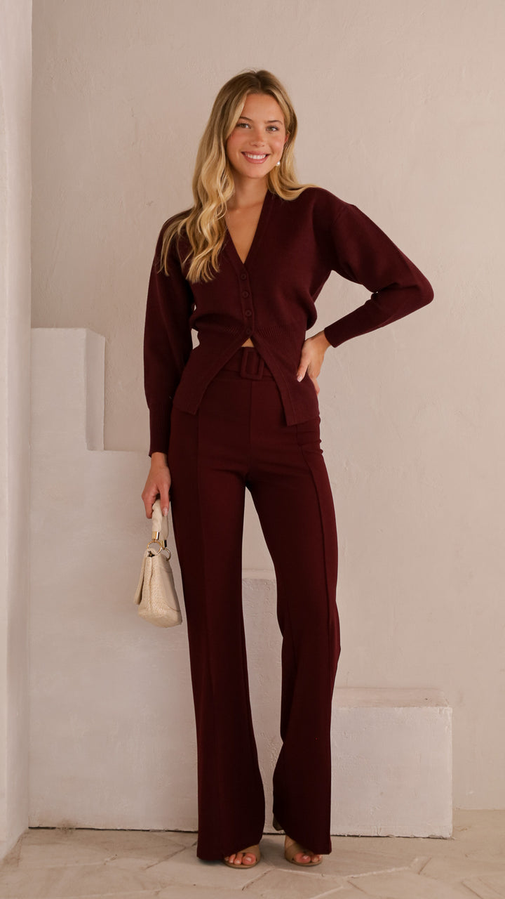 front view image 5 of Elara Knit Palazzo Pants