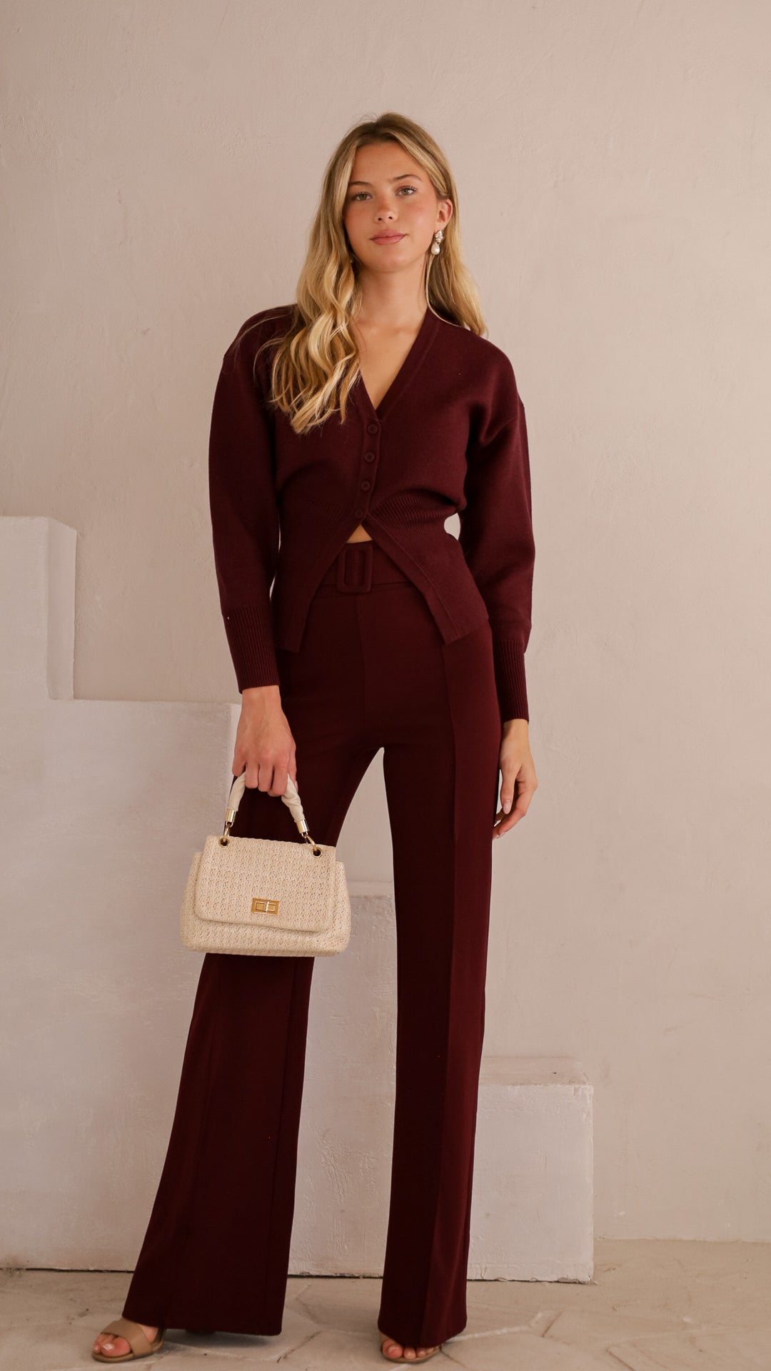 front view image 8 of Elara Knit Palazzo Pants