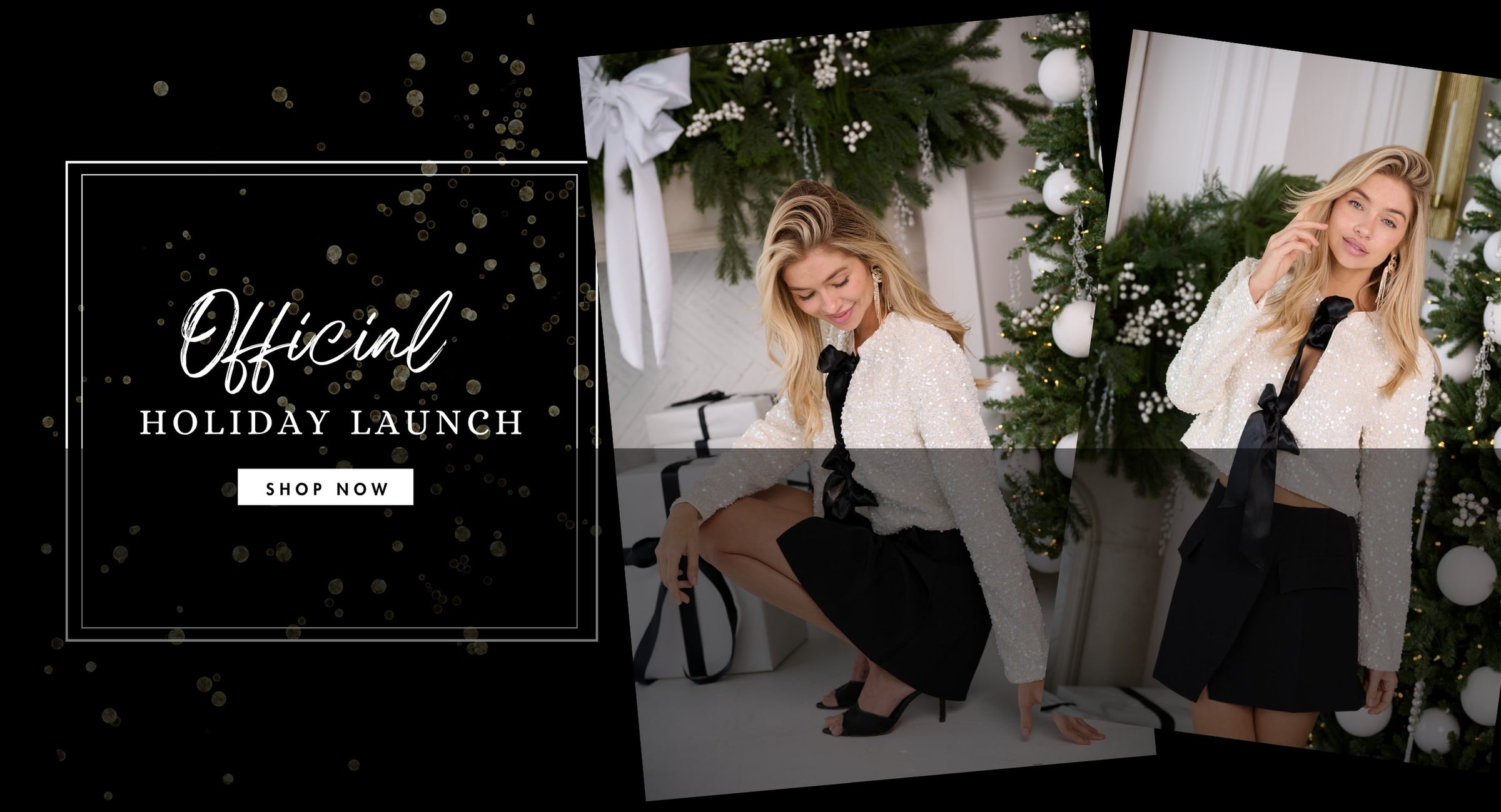 Promotional banner image for a holiday launch  collection