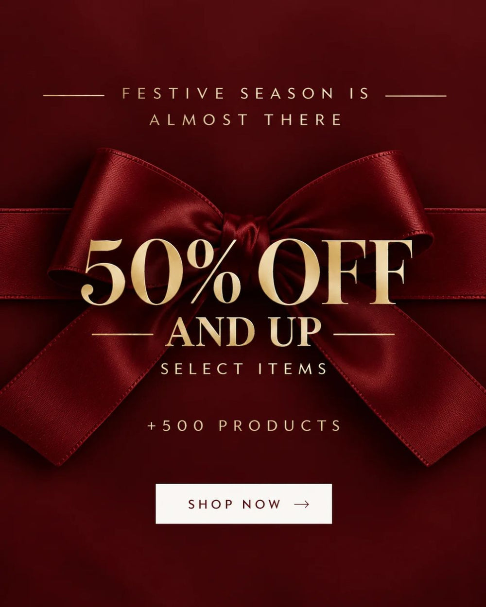 50% off and up phone banner