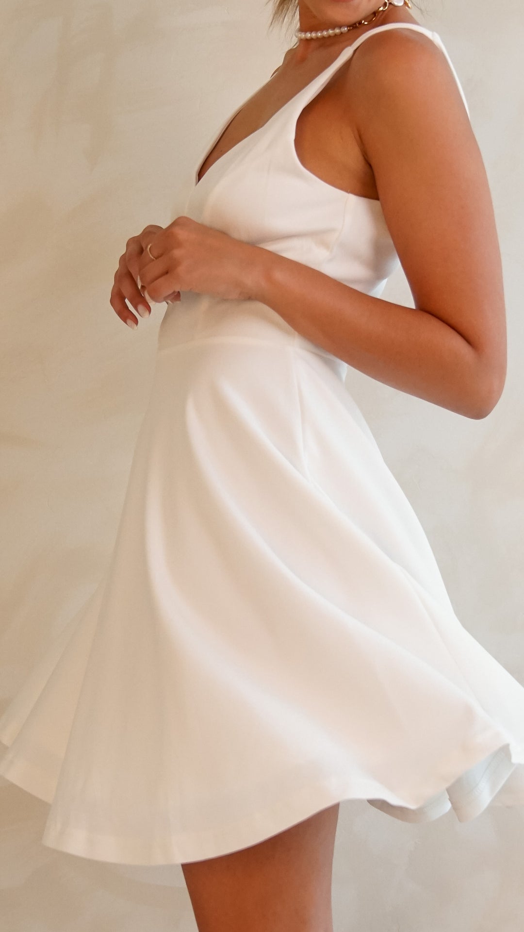 Isidora Mini Dress in White - Steps New York