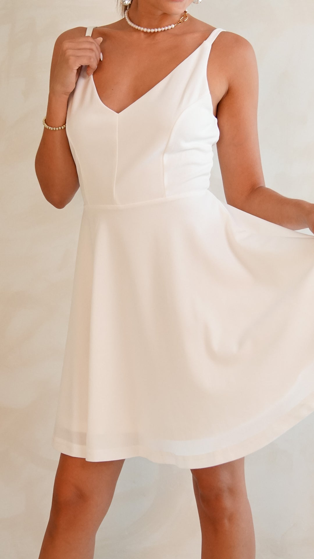 Isidora Mini Dress in White - Steps New York