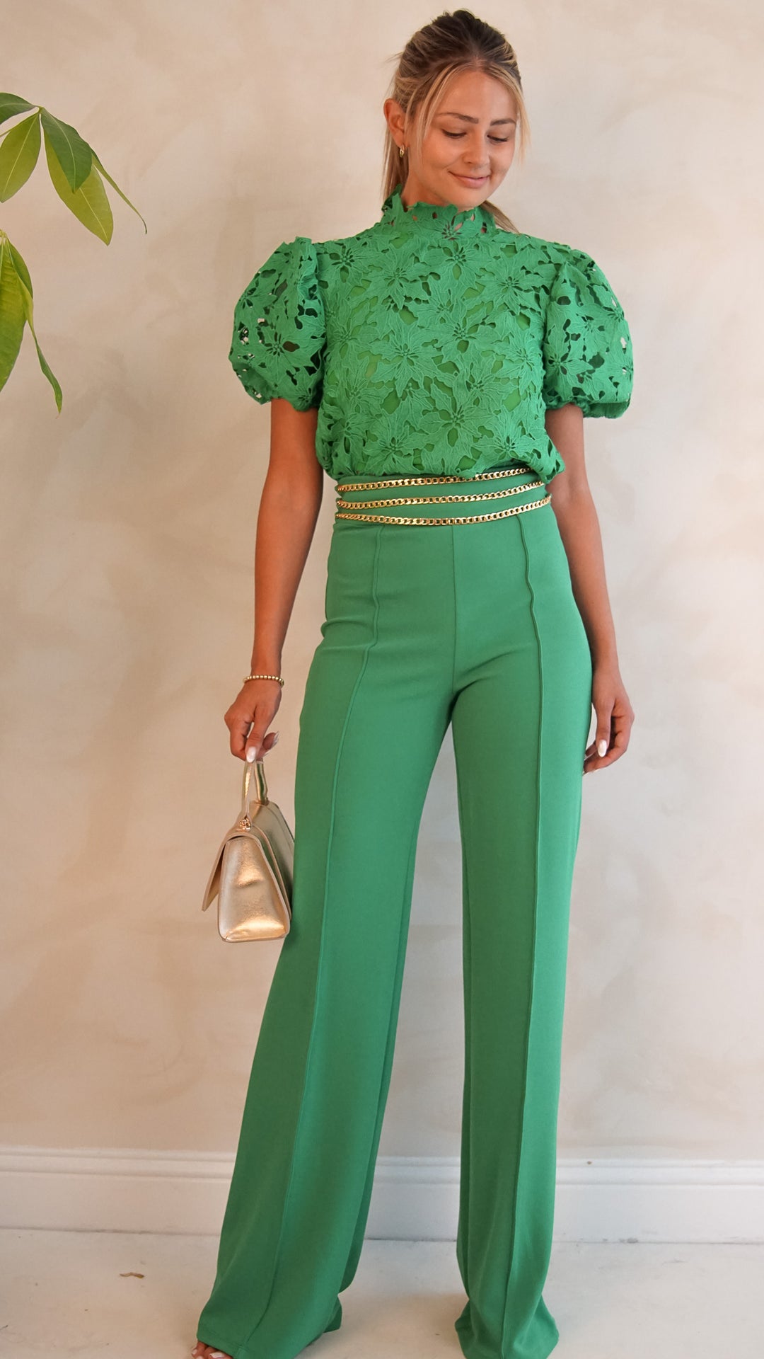 Finley Pants in Green - Steps New York